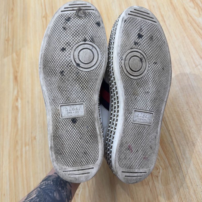 Gucci Ace Leather Crystal Sneakers for Women -