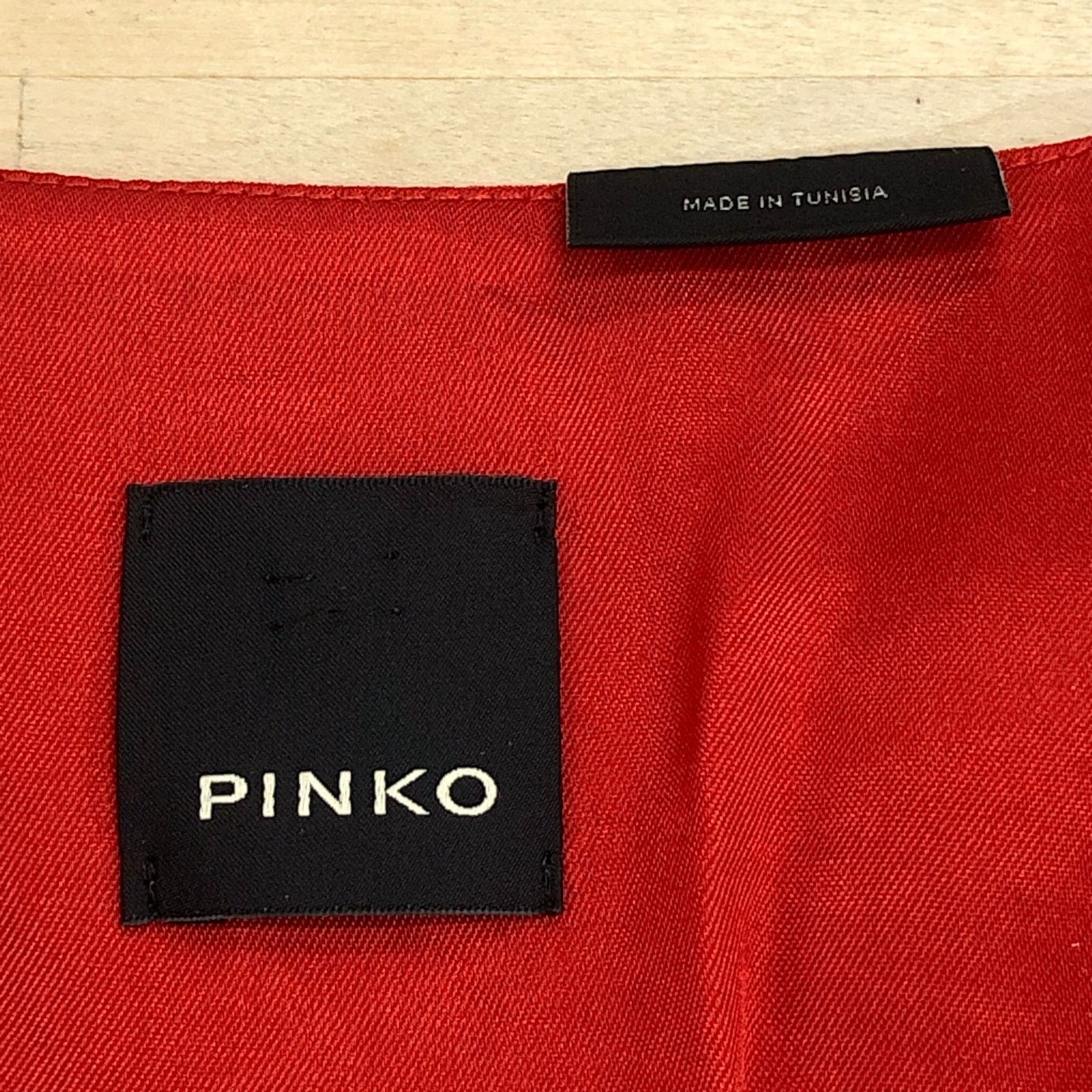 Pinko Pinko Dress 6 Red Puff Sleeve Ruched Wrap V Neck Cocktail Size M / US 6-8 / IT 42-44 - 12 Thumbnail
