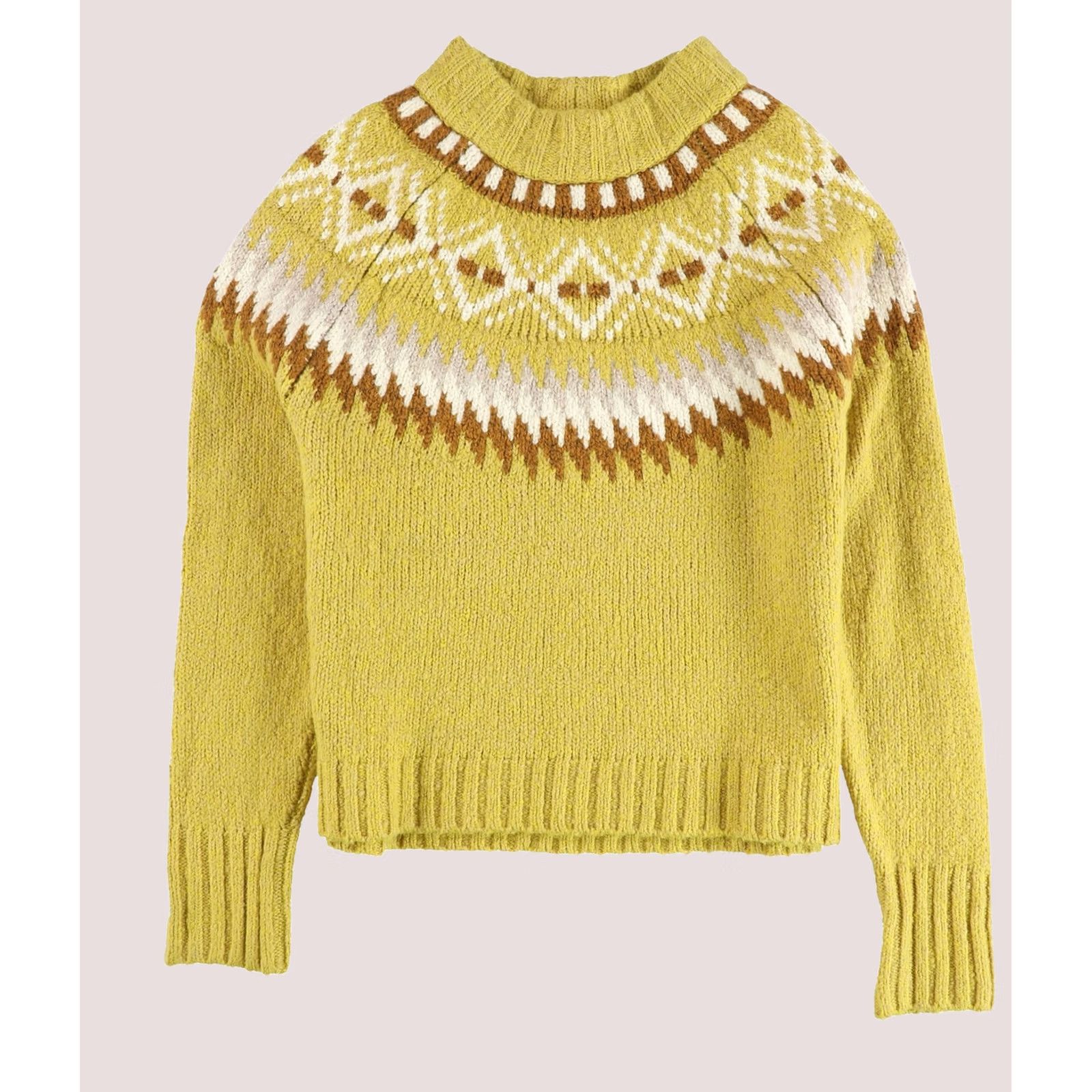 American Eagle Outfitters VINTAGE American Eagle Womens Fair Isle Pullover Sweater, yellowmulti, M Size M / US 6-8 / IT 42-44 - 1 Thumbnail