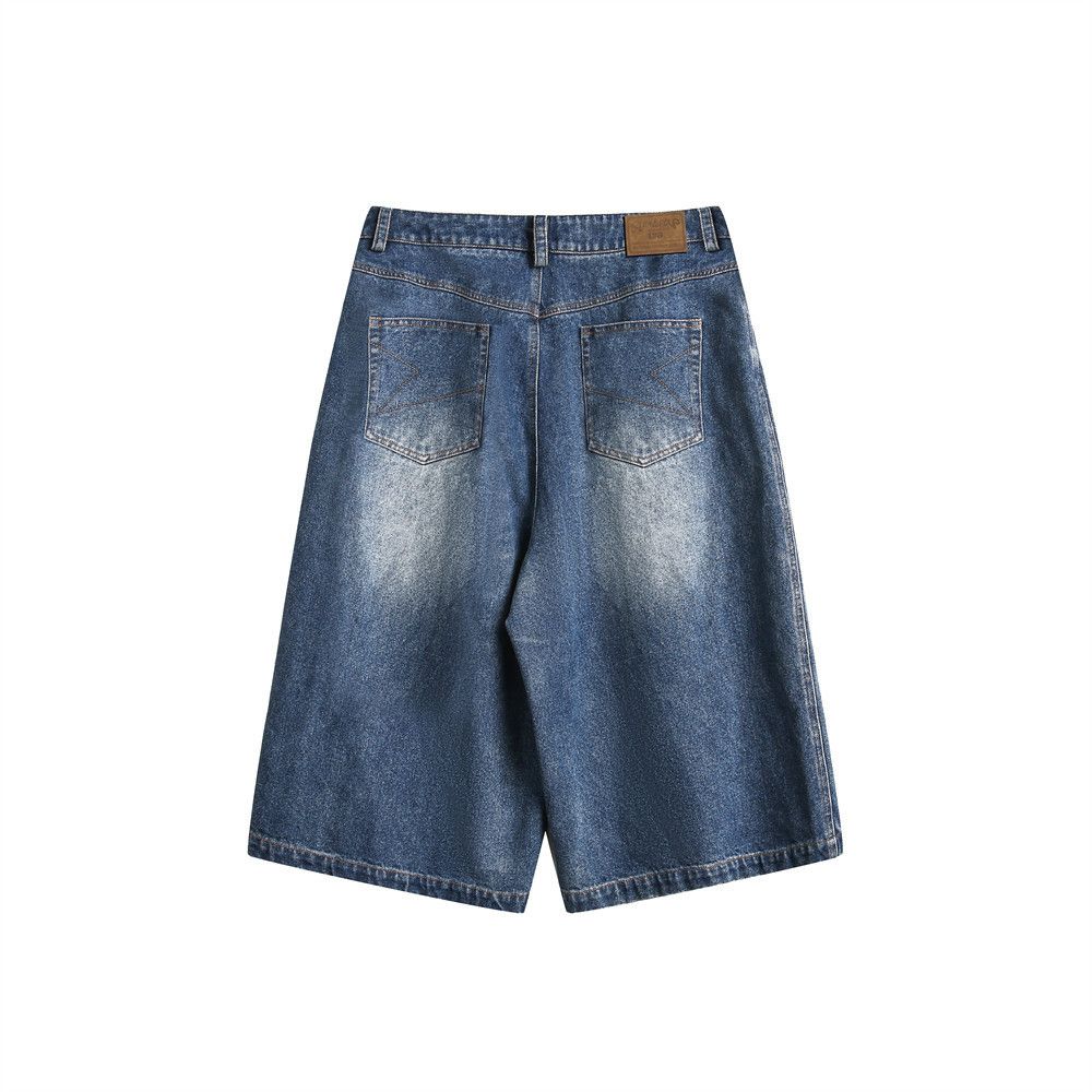 Japanese Brand × Jean American casual retro men's loose washed denim shorts Size US 32 / EU 48 - 5 Thumbnail