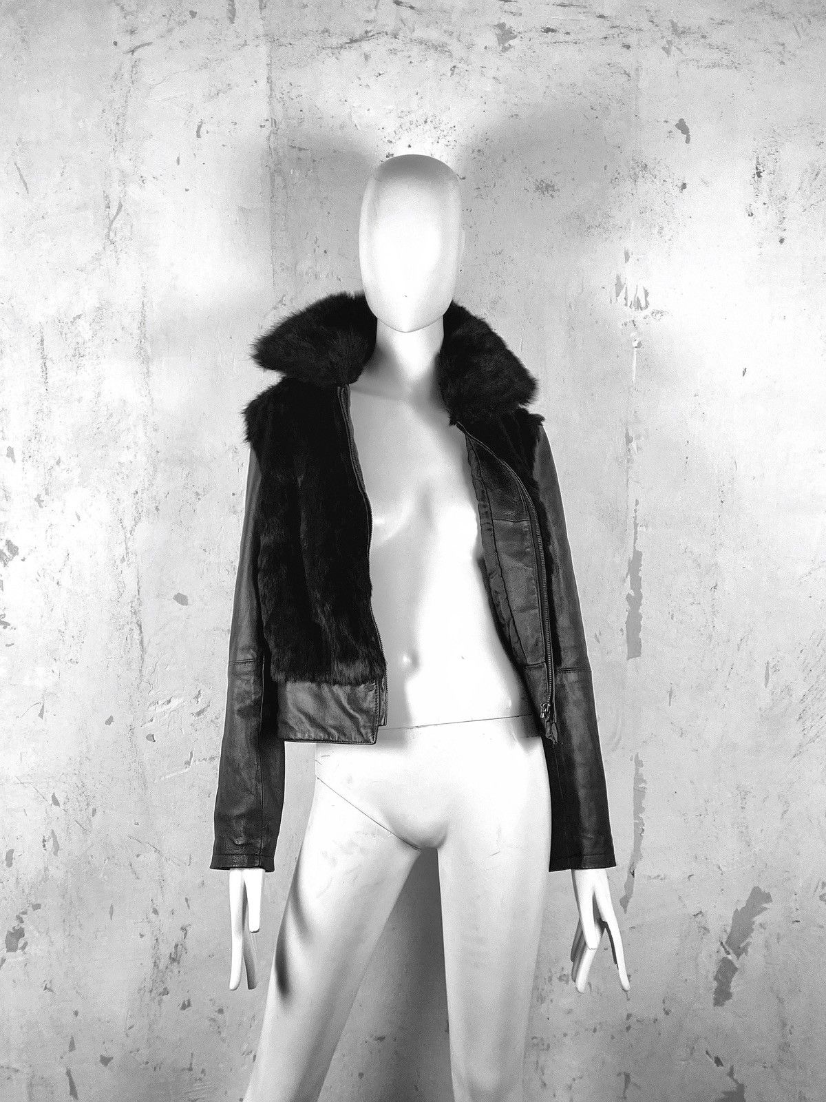 Real fur real leather jacket