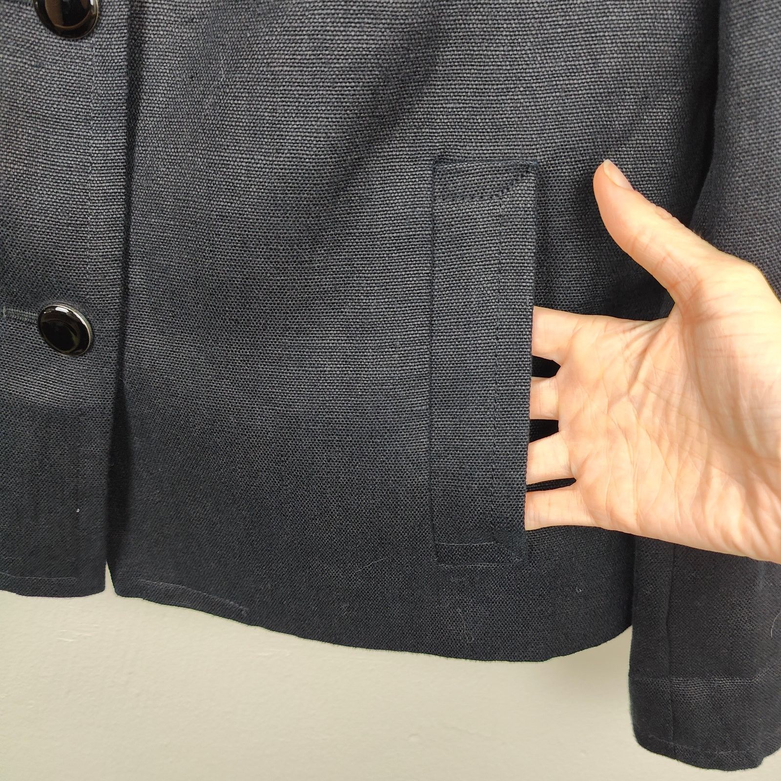 Other Talbots Linen Jacket Womens 12 Black Blazer Preppy Size XL / US 12-14 / IT 48-50 - 5 Thumbnail