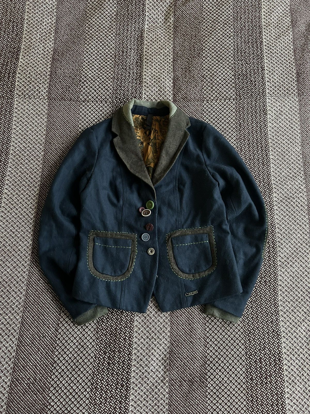 Desigual Desigual Patchwork Wool Blazer Japanese Style Size 40 Size S / US 4 / IT 40 - 1 Thumbnail