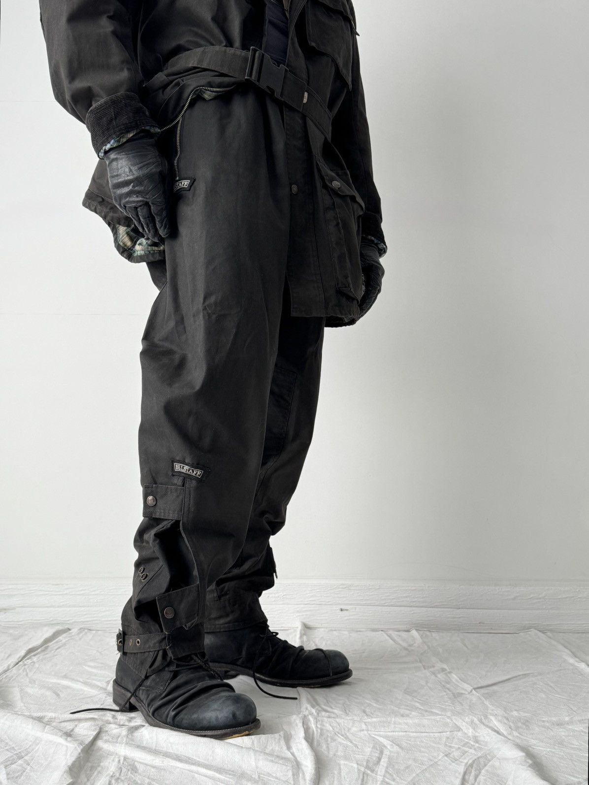Belstaff Vintage 1990s Belstaff 'Driza-Bone' Trialmaster Waxed Suit Size US L / EU 52-54 / 3 - 4 Thumbnail