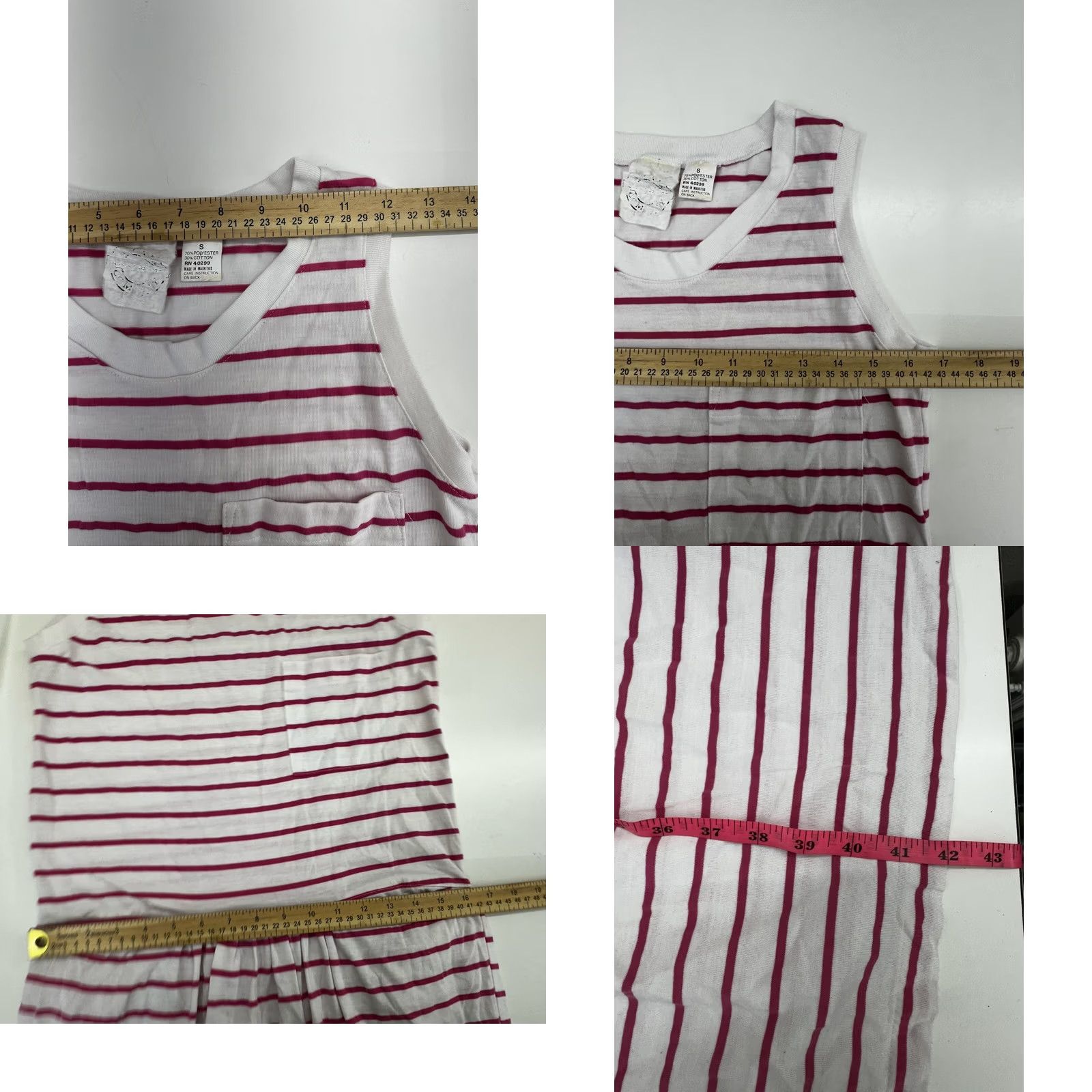 Vintage VINTAGE Ricki & Company Dress Womens S White Size Pink Stripe Sleeveless Size S / US 4 / IT 40 - 8 Thumbnail