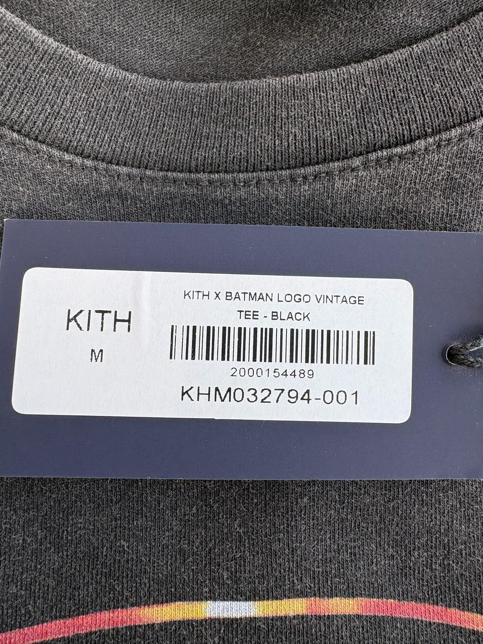 Kith Kith x Batman Logo "Vintage" Tee (Black) Size US M / EU 48-50 / 2 - 4 Thumbnail