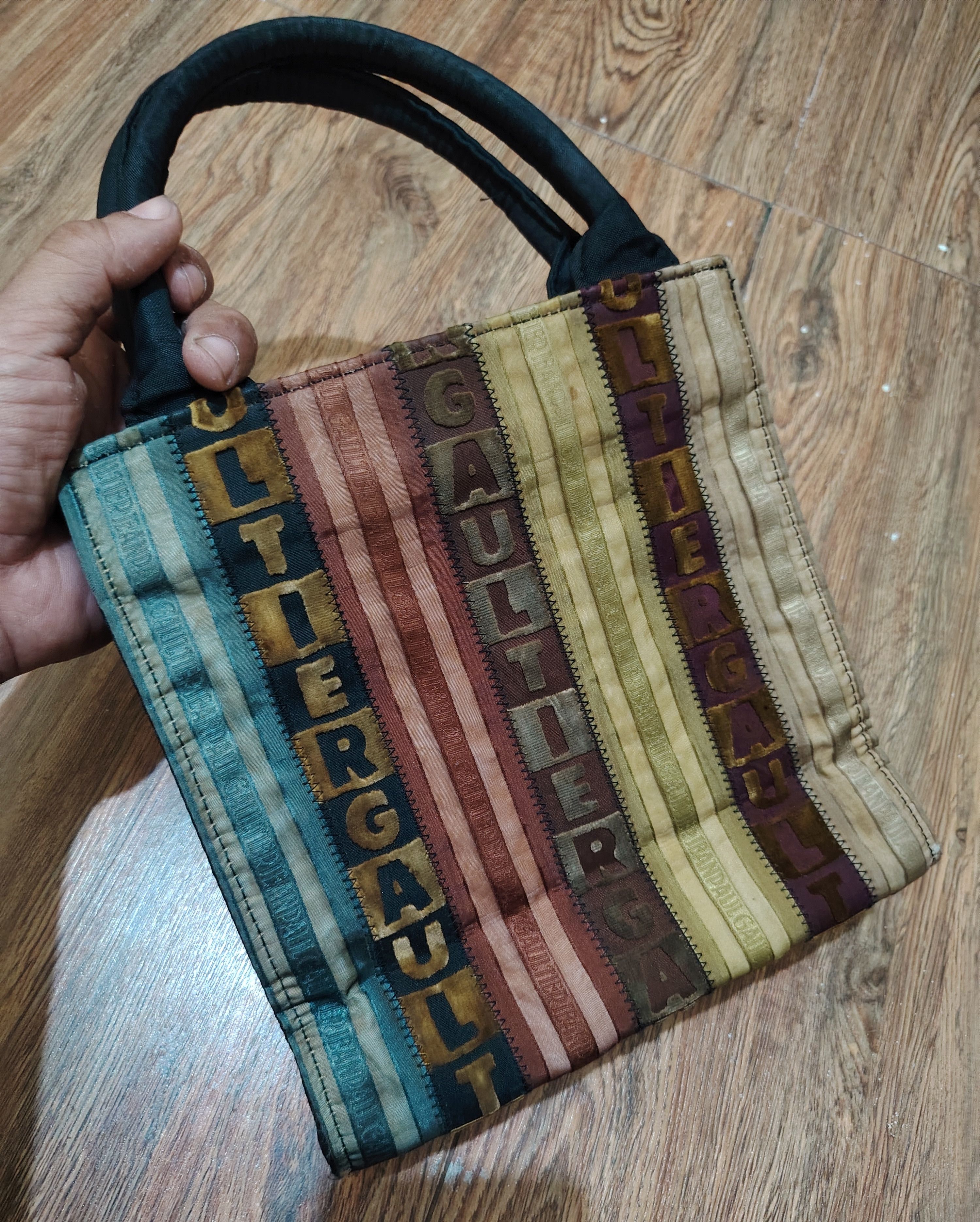 Jean Paul Gaultier JEAN PAUL GAULTIER - Multicolor Velvet Script Mini Tote Bag Size ONE SIZE - 3 Thumbnail