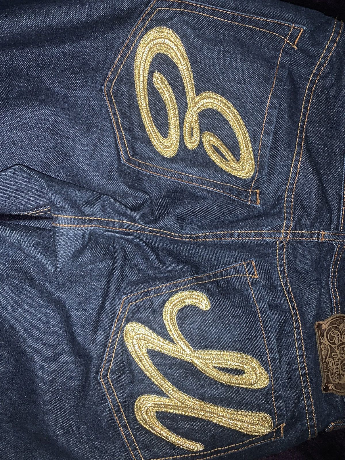 Ecko Unltd. × Vintage Ecko Unltd. Dark Blue Jeans with gold accents Size US 34 / EU 50 - 3 Thumbnail