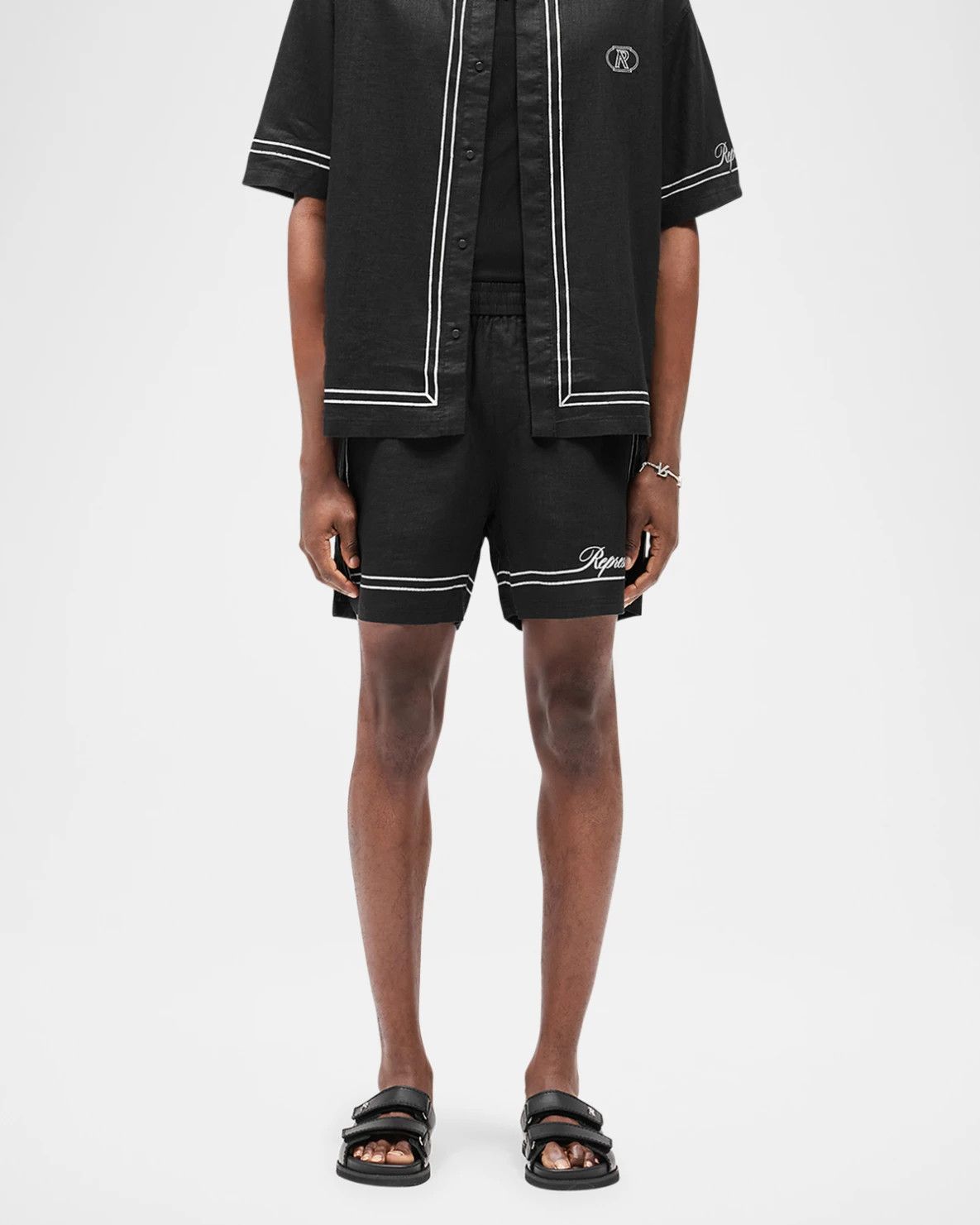 Represent Clo. o1mle1125 Border Short in Black Size US 28 / EU 44 - 4 Thumbnail