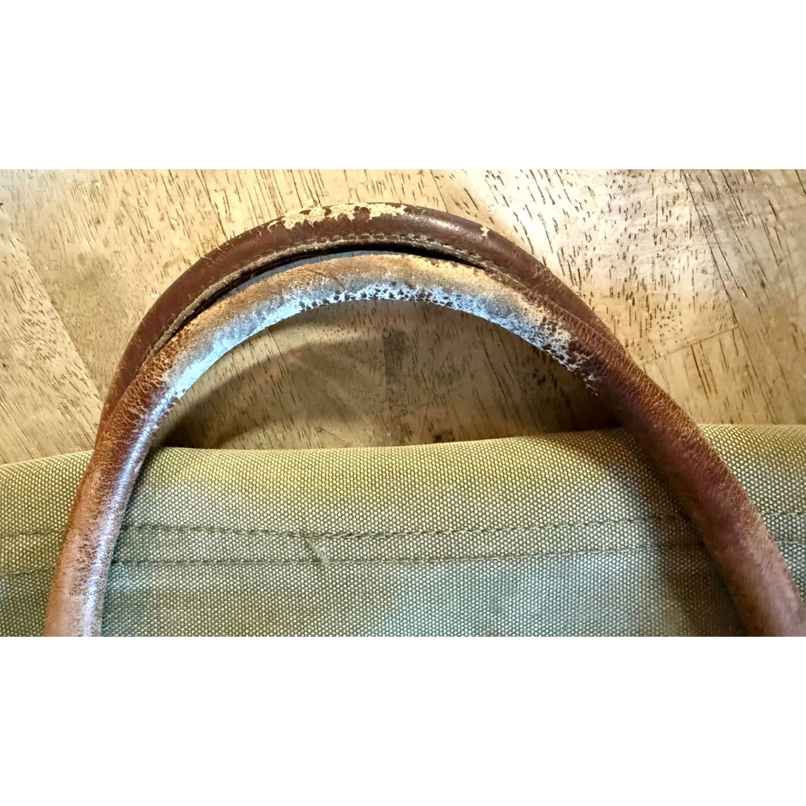Vintage VINTAGE Gokeys Canvas Leather Messenger Bag Travel Medium Green/Brown USA Mens Size ONE SIZE - 4 Thumbnail