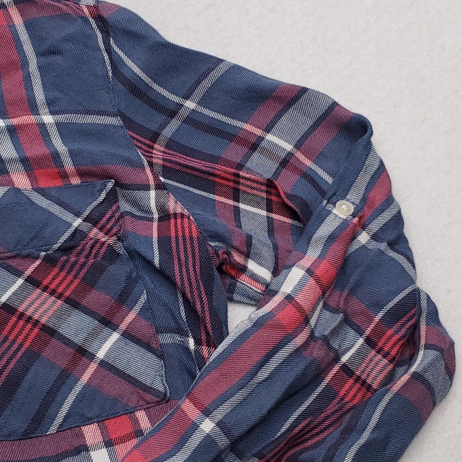 Express Express Casual Button Up Shirt Womens Size Small S Blue Red Size S / US 4 / IT 40 - 5 Thumbnail