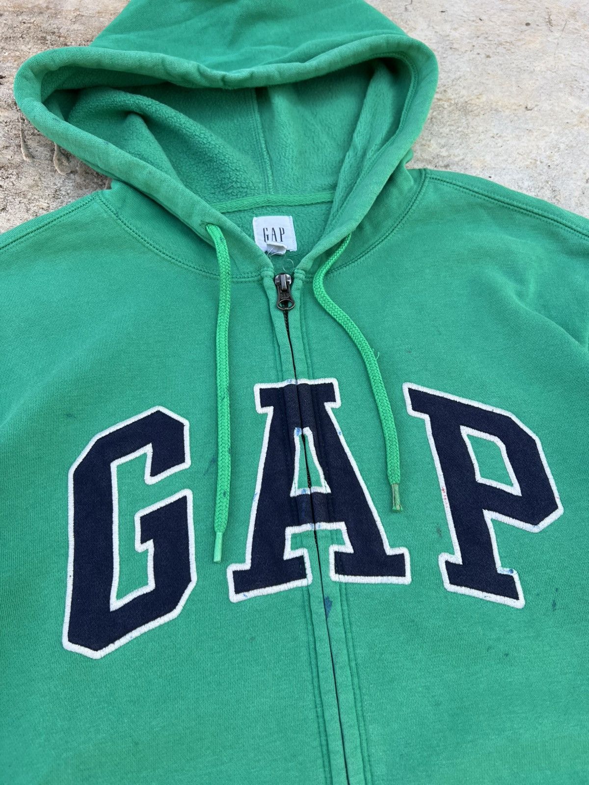 Gap Vintage Y2K Gap Green Painted Zip Up Hoodie Size US M / EU 48-50 / 2 - 5 Thumbnail