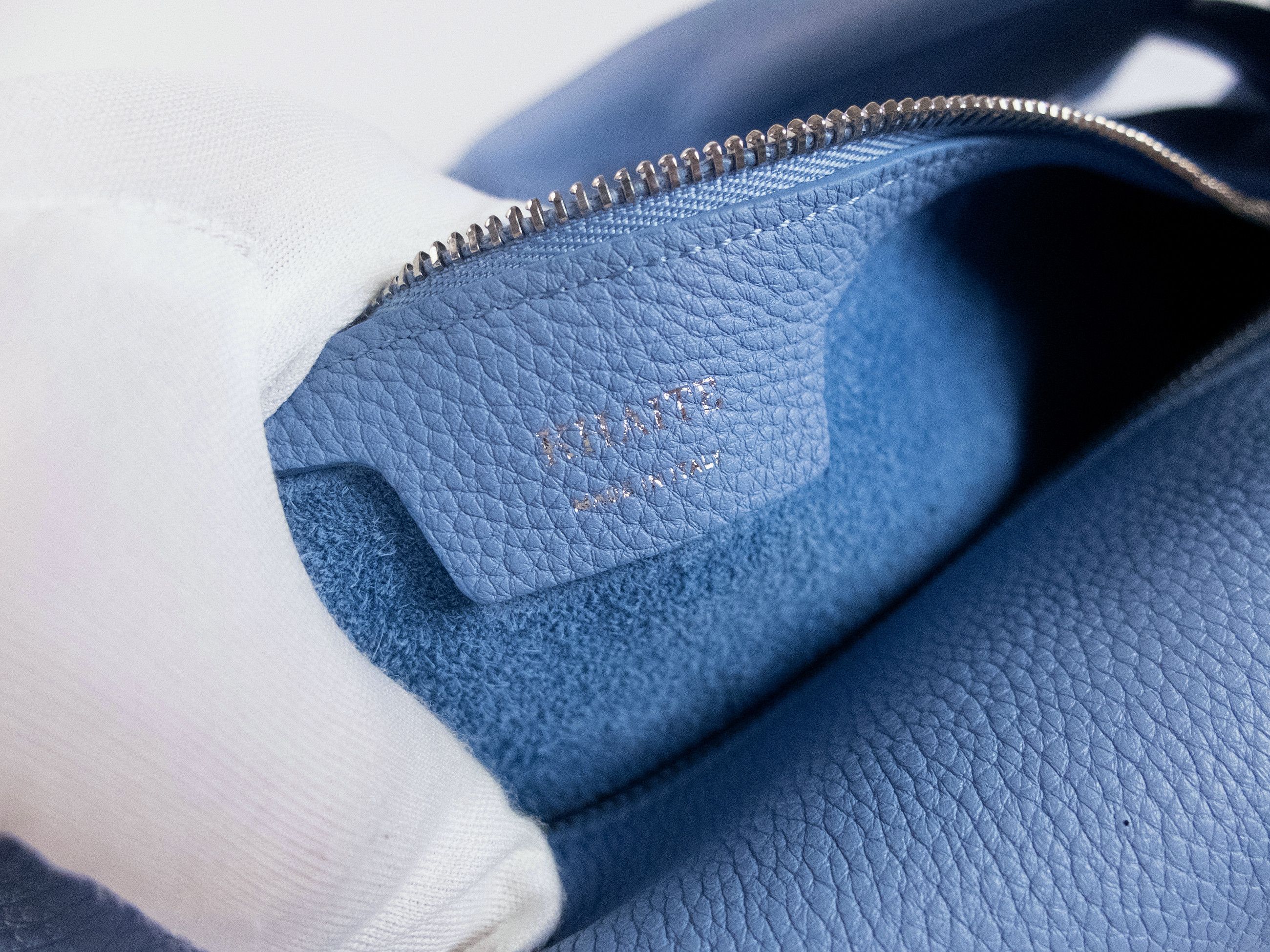 KHAITE KHAITE Olivia medium blue grained leather hobo bag Size ONE SIZE - 9 Thumbnail