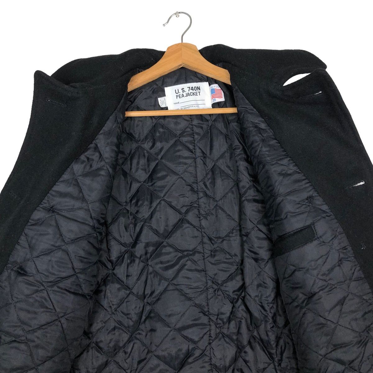 Schott 🔥Vintage 740 USN Pea Jacket Wool Double Breast Made in USA Size US M / EU 48-50 / 2 - 14 Thumbnail