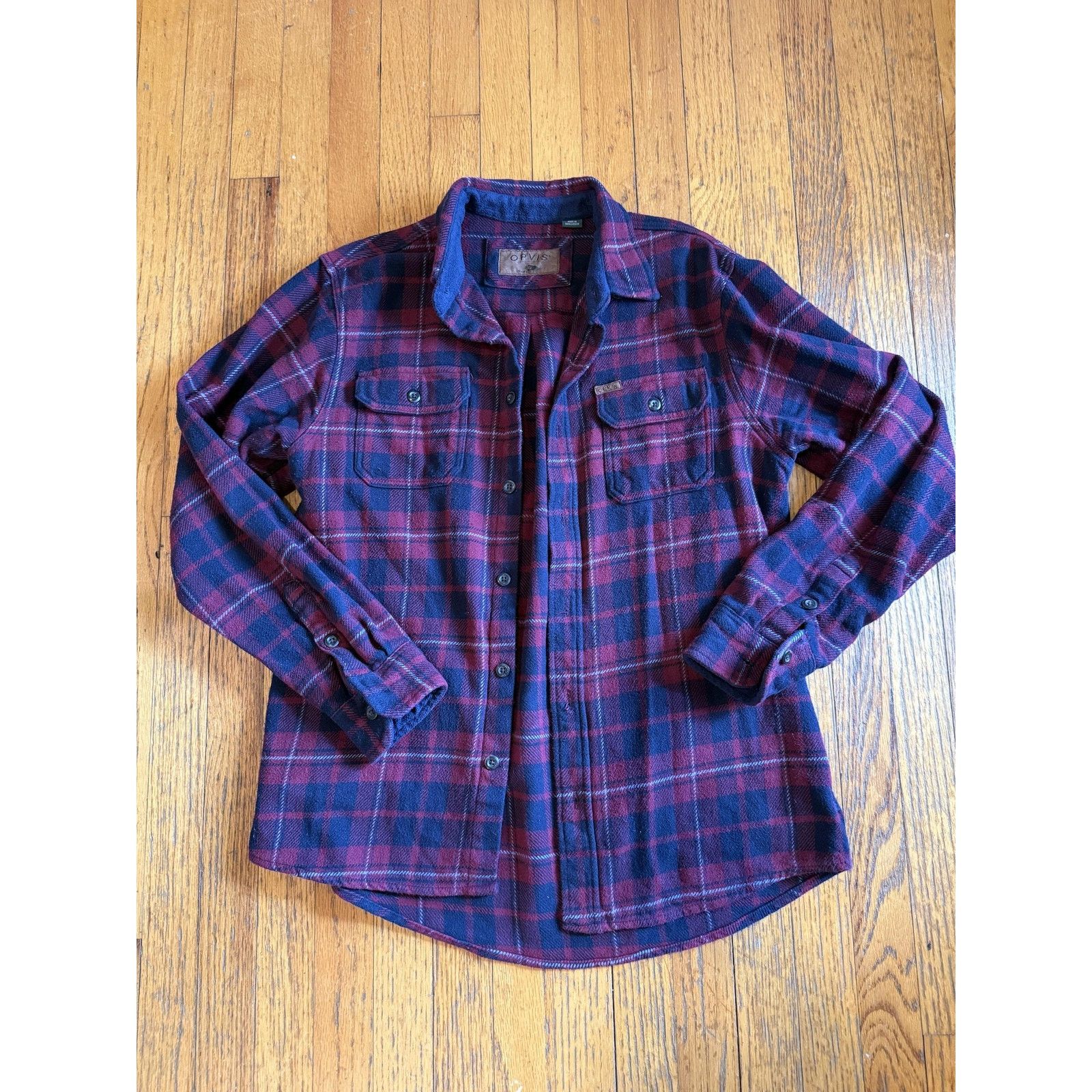 Orvis Orvis Shirt Medium Red Blue Plaid Flannel Lined Heavyweight Size US M / EU 48-50 / 2 - 1 Thumbnail
