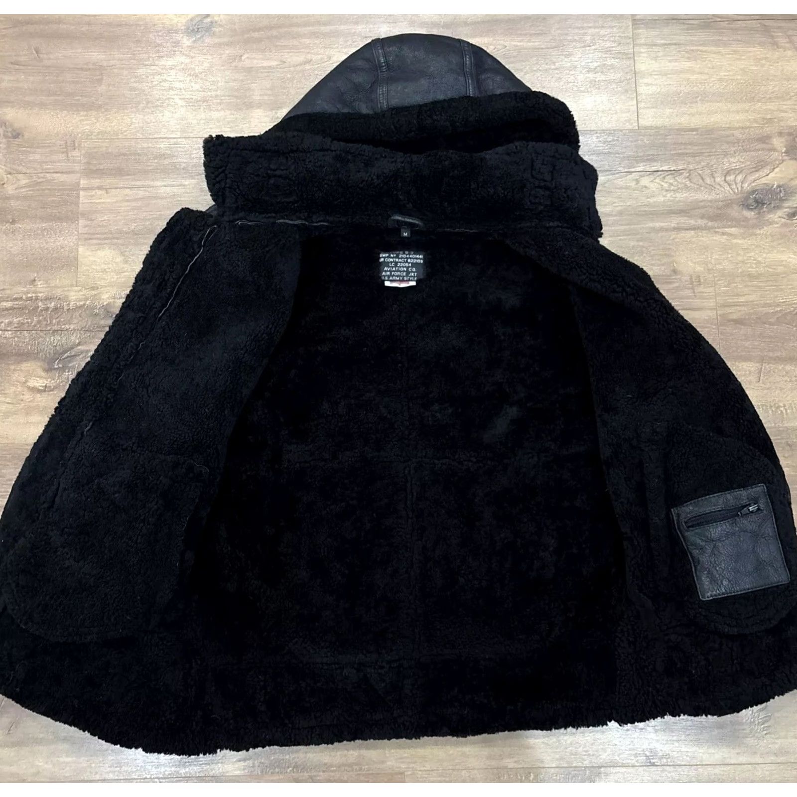 Vintage VINTAGE Infinity Mens Black B3 Air force Shearling Sheepskin Aviator Pilot Flying Jacket USA MADE Bomber Jacket M Size US M / EU 48-50 / 2 - 4 Thumbnail