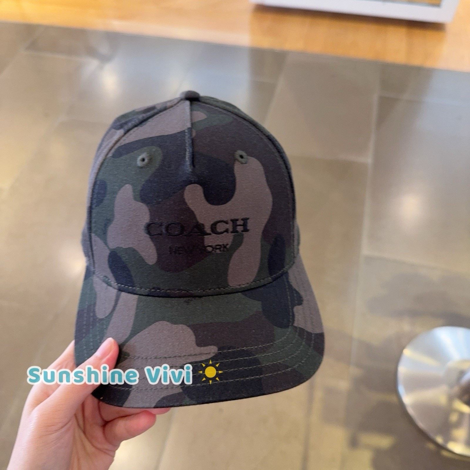 Coach NWT Coach Embroidered Baseball Hat With Camo Print XS/S Size ONE SIZE - 1 Thumbnail