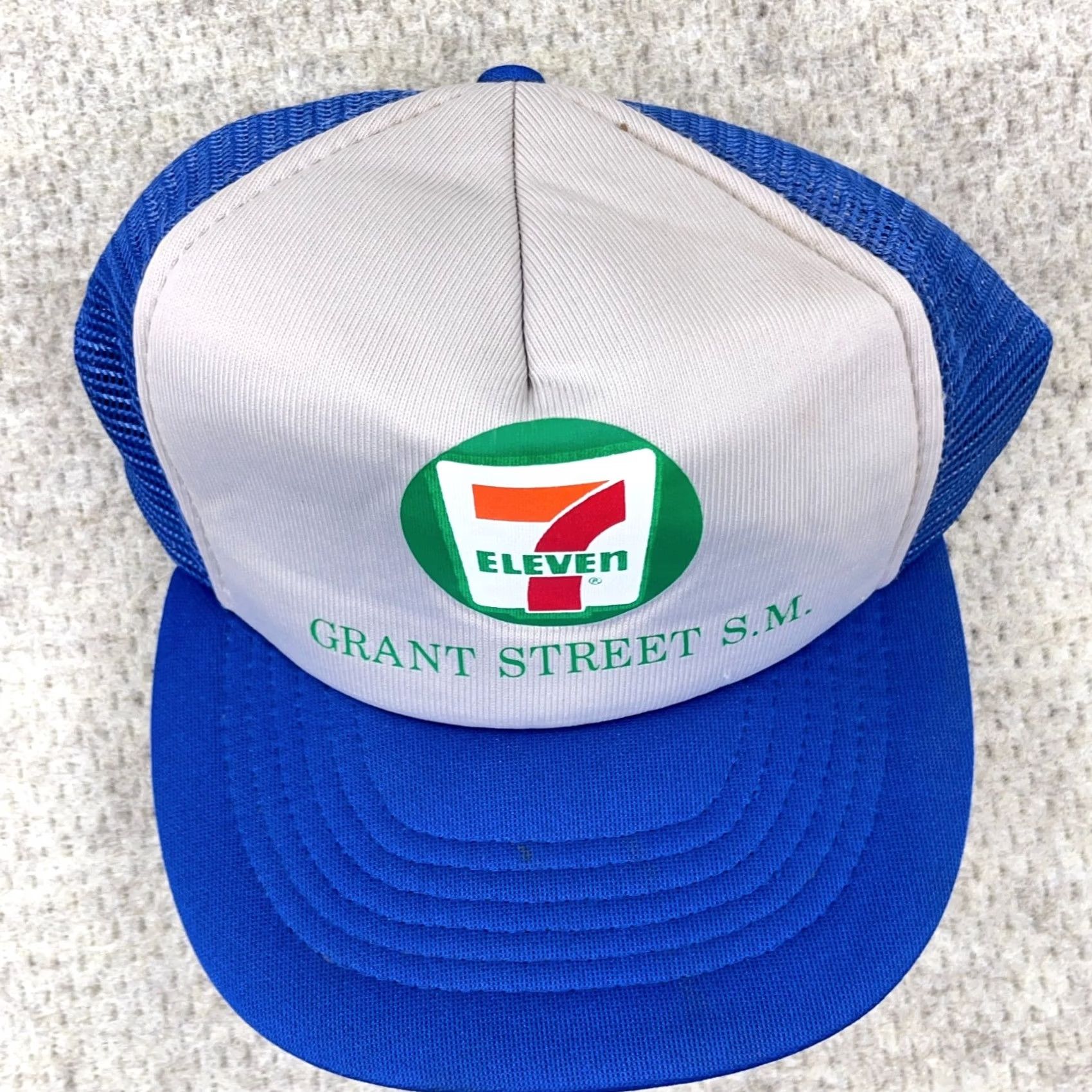 Kapital VINTAGE 7 Eleven Trucker Hat Cap Snapback Blue Gray Oil Gas Station Truck Stop 80s 90s Made In USA Mens Size ONE SIZE - 3 Thumbnail