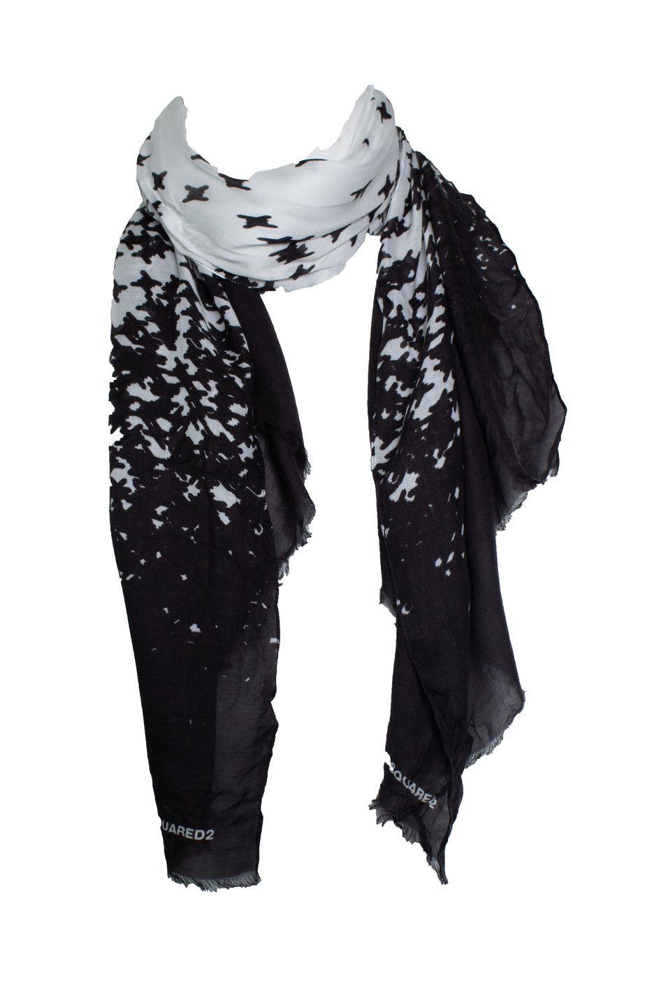 Dsquared2 Dsquared2, black and white printed scarf Size ONE SIZE - 1 Thumbnail