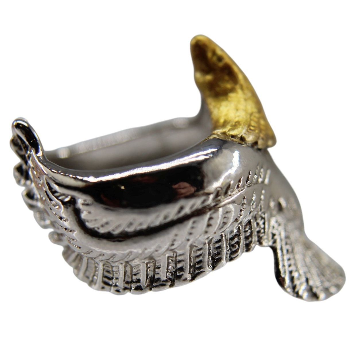 Other Silvertone & Goldtone Modernistic Eagle Unisex Ring •Size. 9 Size ONE SIZE - 5 Thumbnail