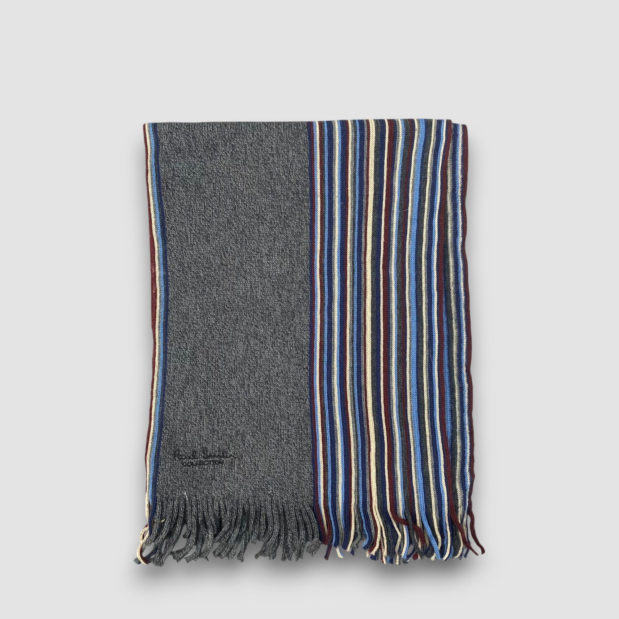 Paul Smith Vintage Paul Smith Scarf Muffler Wool Ribbed Knit Scarves Size ONE SIZE - 2 Thumbnail