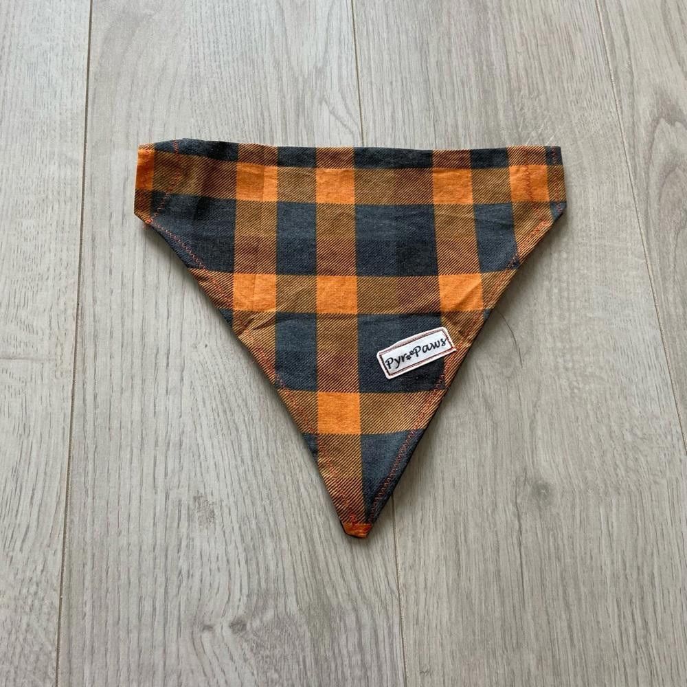 Designer Pyr Paws Skeleton and Plaid Dog Bandana Size ONE SIZE - 2 Thumbnail