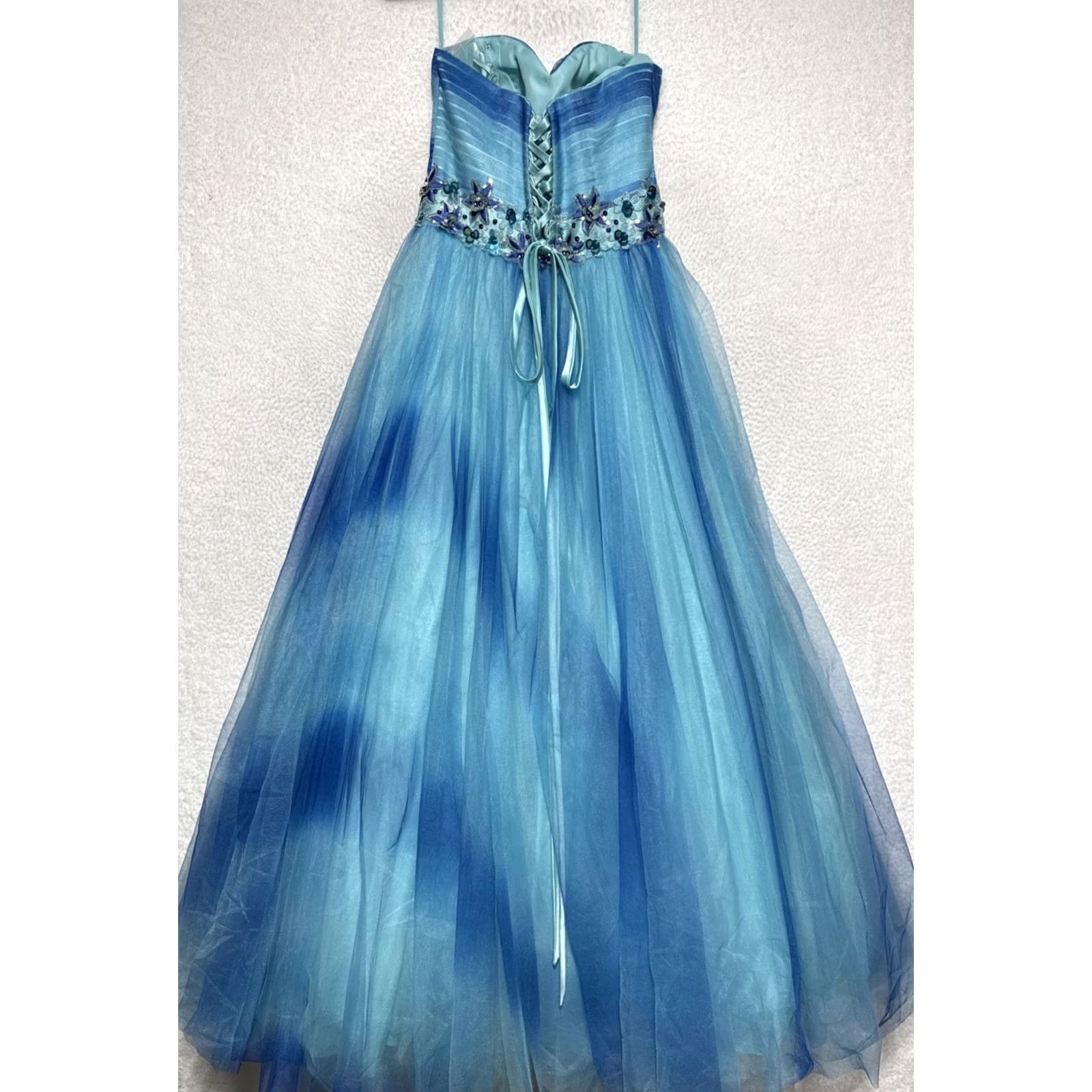 Vintage Alfred Angelo Royal Ball Disney Princess Stunning Prom Dress - Blue - Size 12 - NWOT - Strapless Sleeveless Ball Gown Womens Size ONE SIZE - 4 Thumbnail