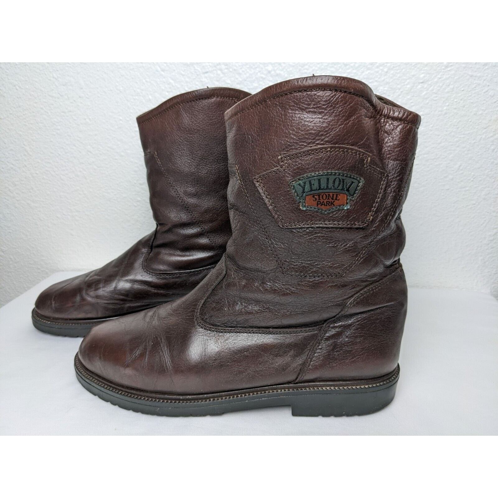 Other Vtg Sherpa Lined Pull On Leather Boot Yellowstone Park 44 Size US 11 / EU 44 - 1 Thumbnail