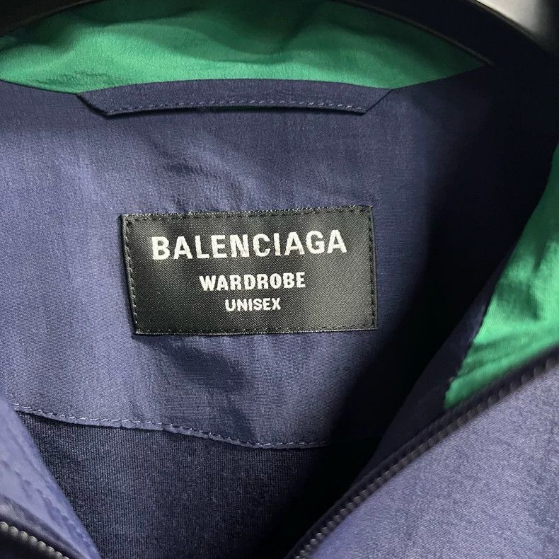 Balenciaga Balenciaga Blue Patchwork Standing Collar Zip Sun Jacket Size US S / EU 44-46 / 1 - 2 Thumbnail