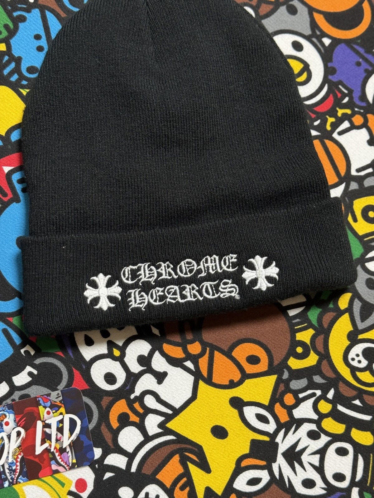 Chrome Hearts Chrome Hearts Black Script Logo Beanie Size ONE SIZE - 3 Thumbnail