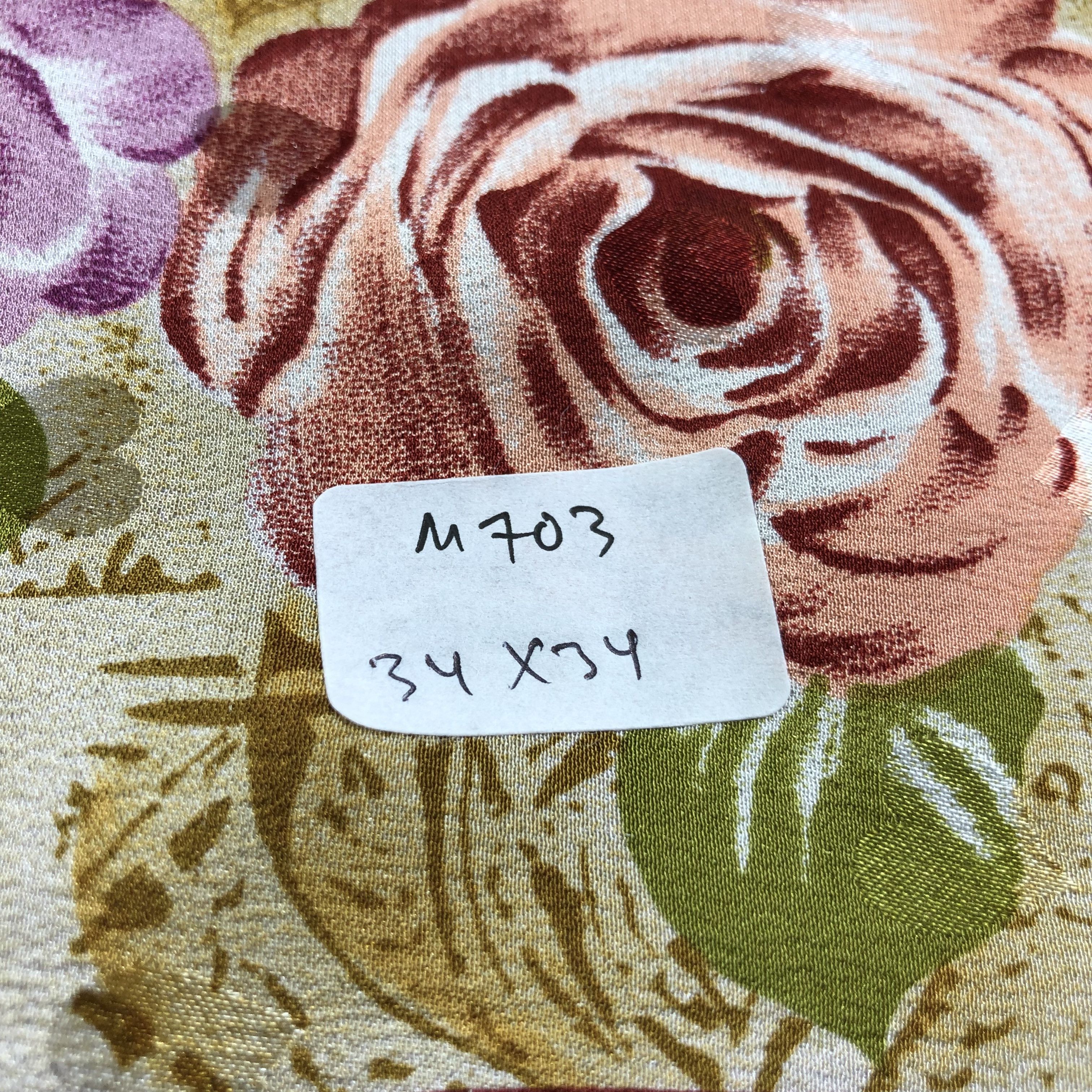 Vintage Natural Label Floral Hand Rolled Silk Scarf M703 Size ONE SIZE - 5 Thumbnail