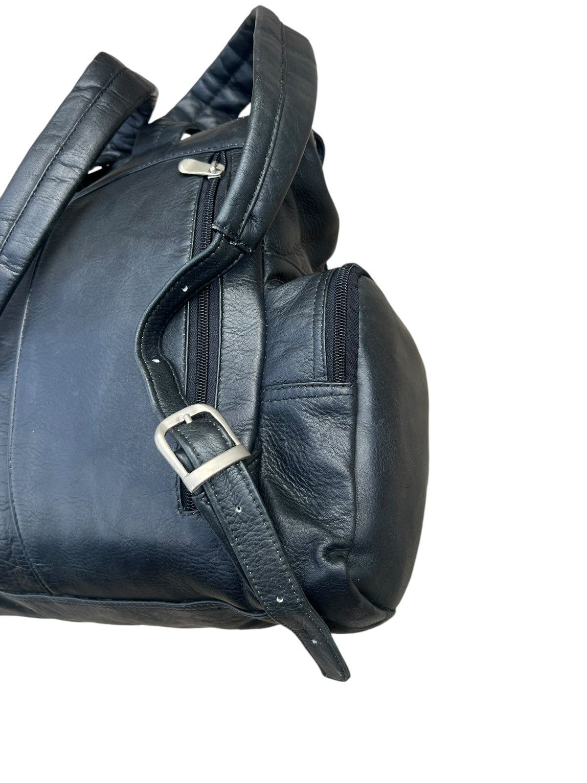 Leather Vintage PIEL Hand Made All Leather Black Backpack Bag Size ONE SIZE - 12 Thumbnail