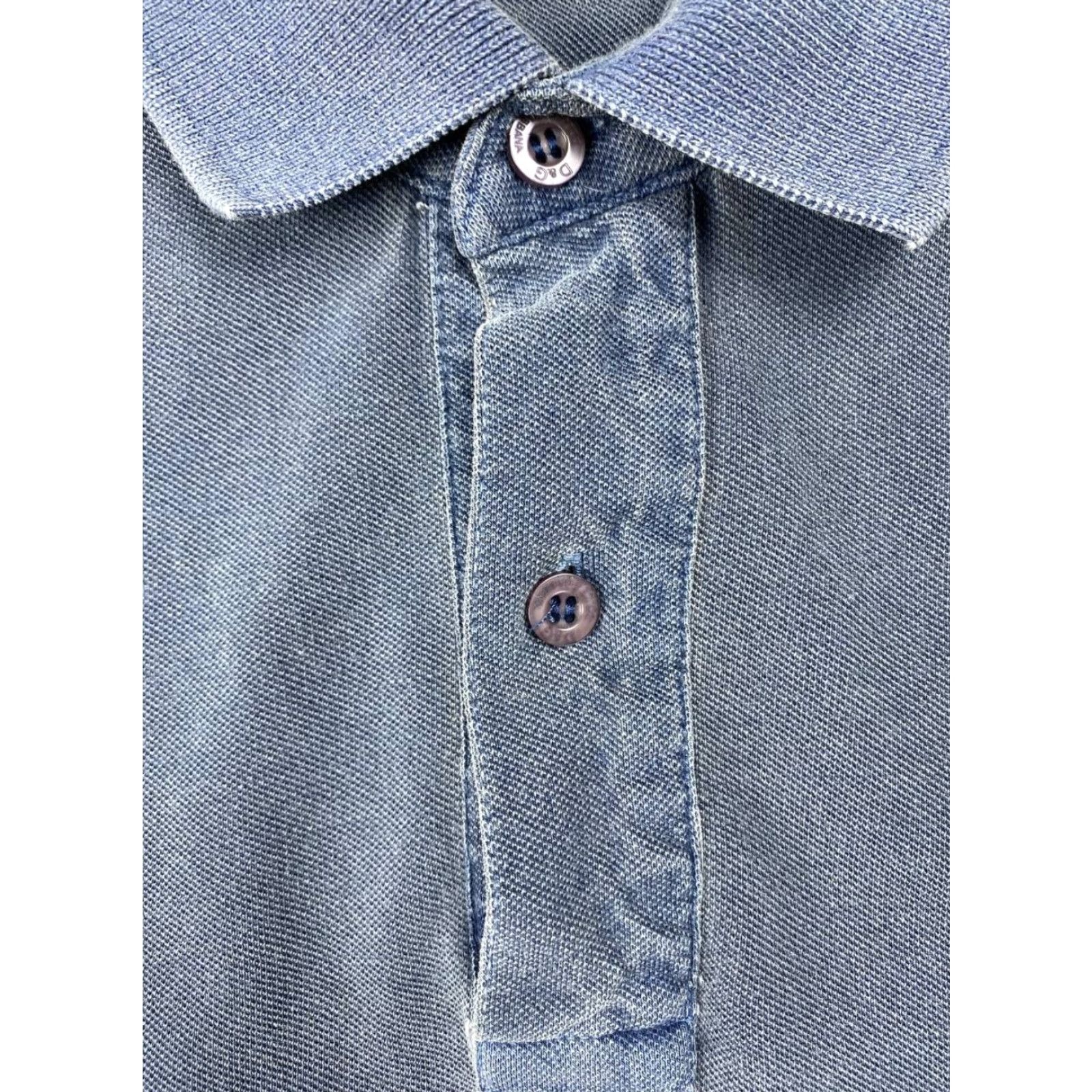 Dolce & Gabbana Dolce&Gabbana Polo Shirt Men M Blue Cotton Solid Logo Short Sleeve Size US M / EU 48-50 / 2 - 5 Thumbnail