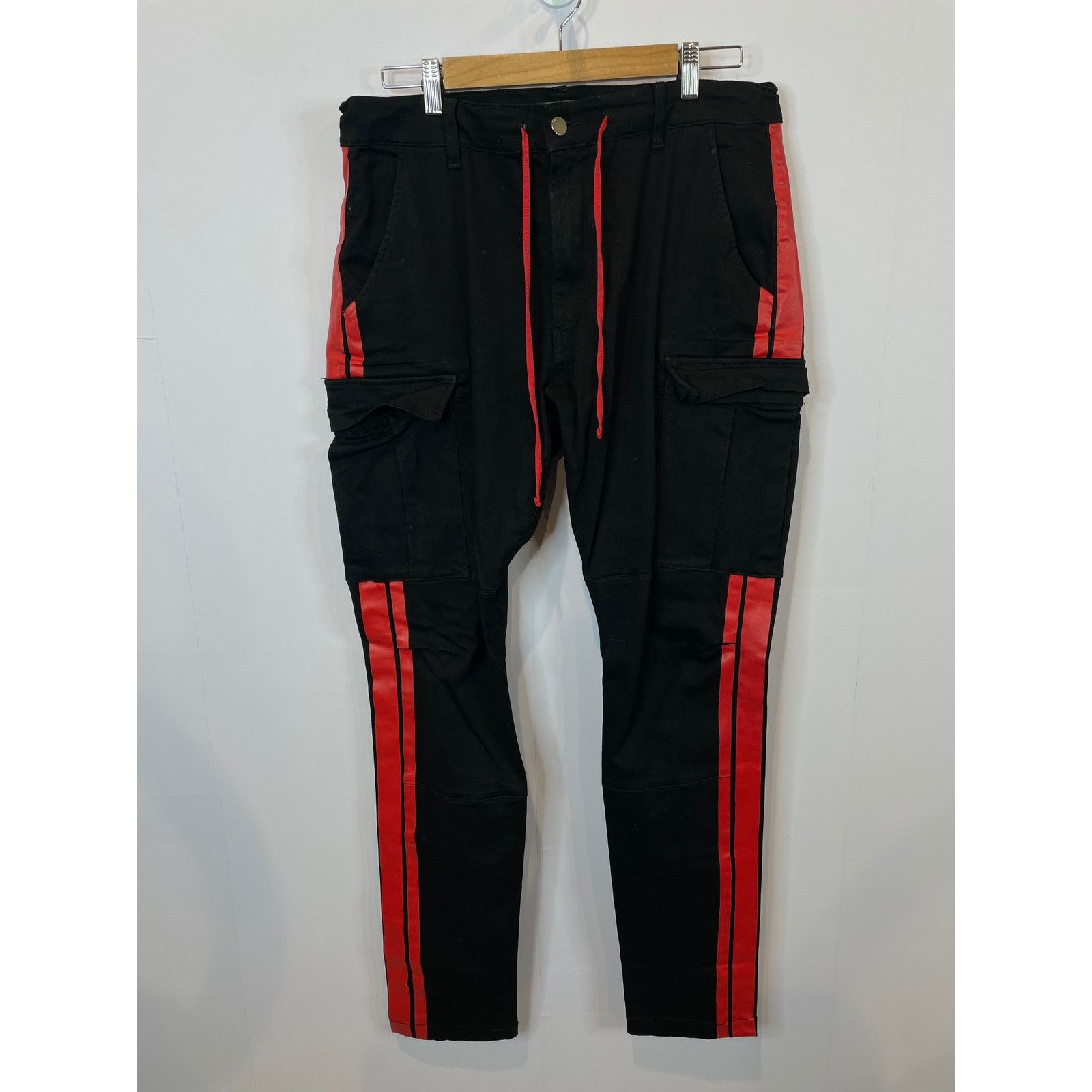 Amiri Amiri Cargos Black Red Stripe Used 34 Size US 34 / EU 50 - 2 Thumbnail