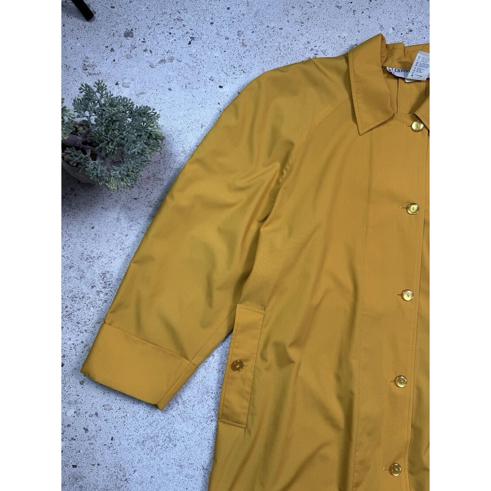 Vintage Vintage 90s 80s Christian Aujard Yellow Trench Coat Size 38 Size M / US 6-8 / IT 42-44 - 3 Thumbnail