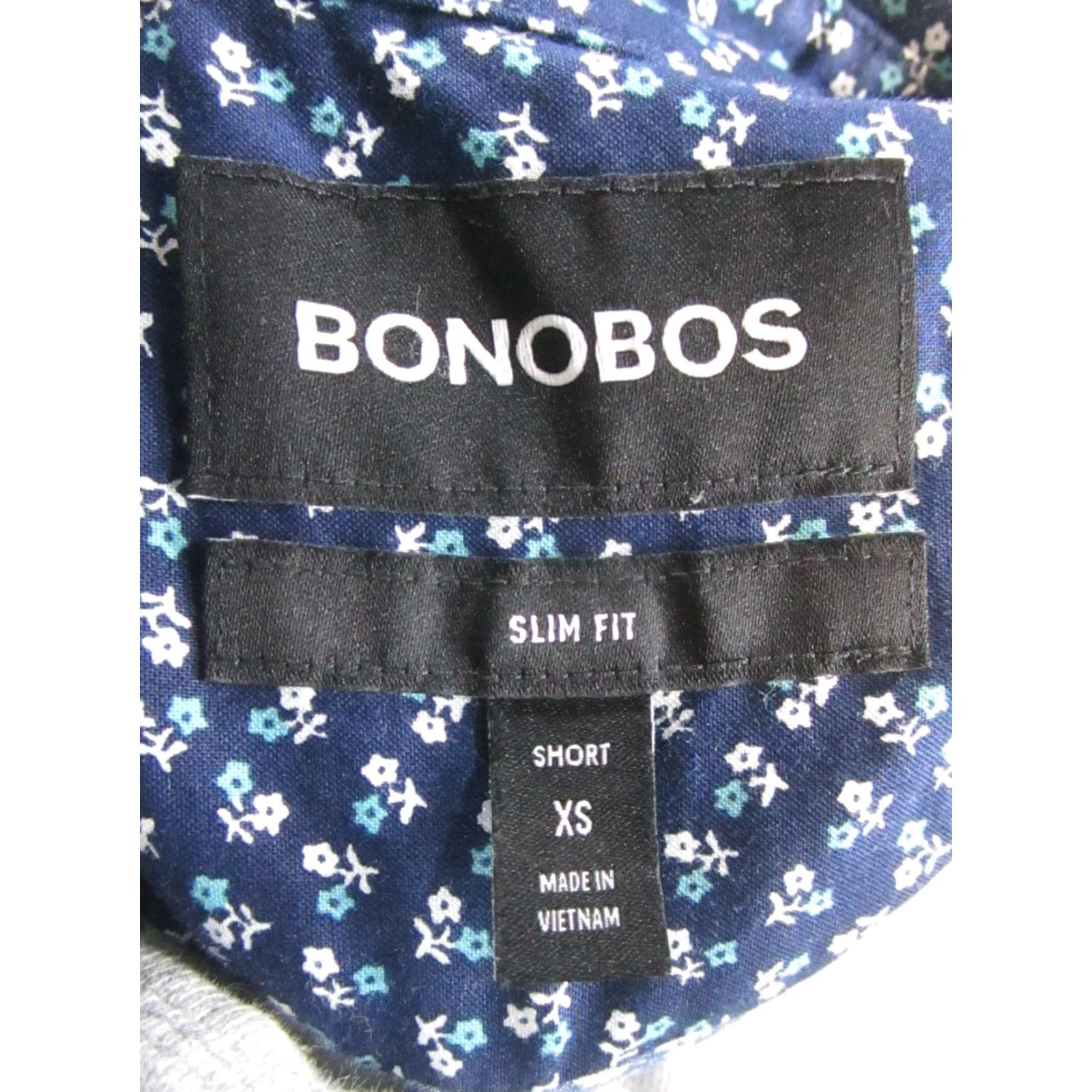 Bonobos Bonobos Shirt Mens XS Short Blue White Green Cotton Floral Button Up Size US XS / EU 42 / 0 - 3 Thumbnail