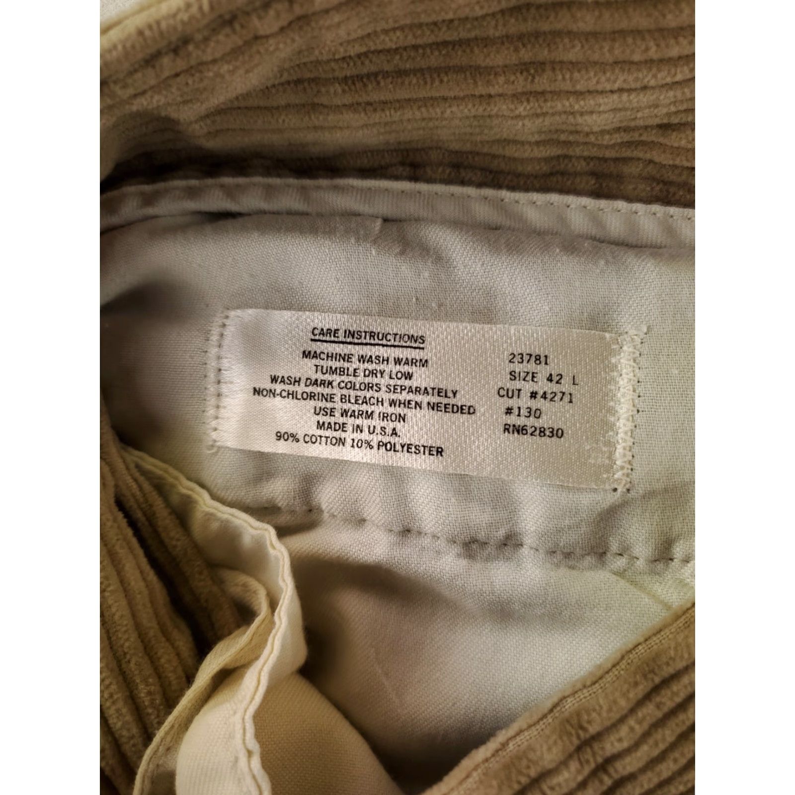 Lands' End VINTAGE Lands' End Pants Corduroy 90s Made USA Mens 42 Long (40x30 Actual) Brown Chino Mens Size US 40 / EU 56 - 3 Thumbnail