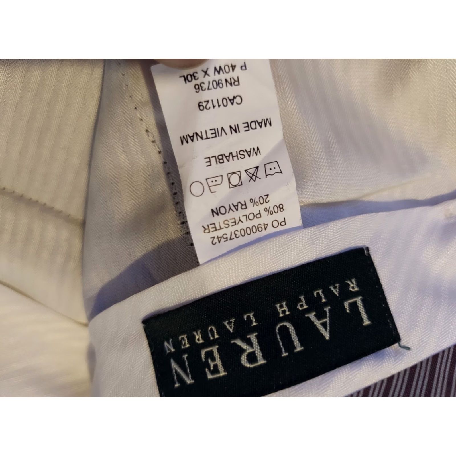 Polo Ralph Lauren Polo Ralph Lauren Dress Pants Mens 40x30 Chino Khaki Trouser Beige Flat Front Cotton Size US L / EU 52-54 / 3 - 3 Thumbnail