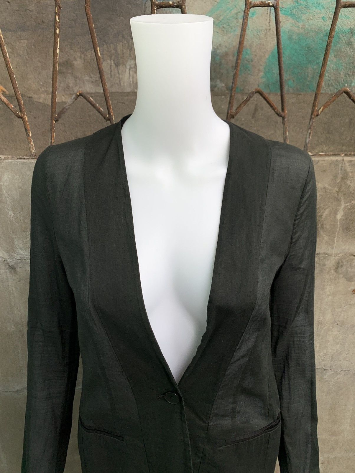 MM6 SS14 Collarless Single Button Blazer