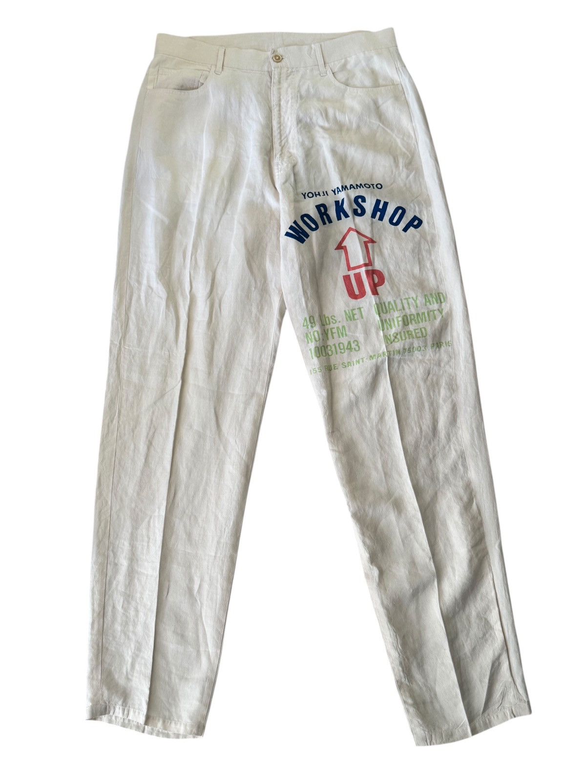 Yohji Yamamoto AW1991 Yohji Yamamoto Work Men Runway Cream Color Trousers Size US 34 / EU 50 - 1 Thumbnail