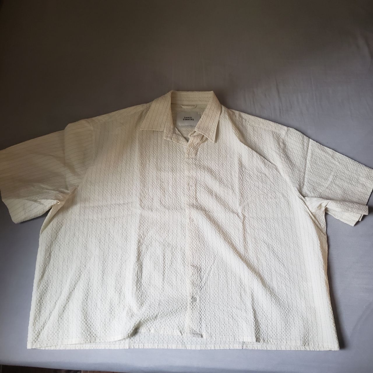 Daniel Simmons Grado Seersucker Shirt - Cream/Black Pinstripe Size US XL / EU 56 / 4 - 2 Thumbnail