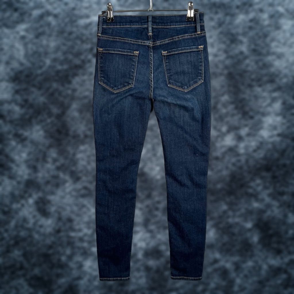 Frame FRAME Le Skinny De Jeanne Jeans Women 25 Dark Wash Mid-Rise Skinny Denim 5-Pocket Stretch Slim Regular Size Type Blue Size 42" / US 20 - 1 Thumbnail