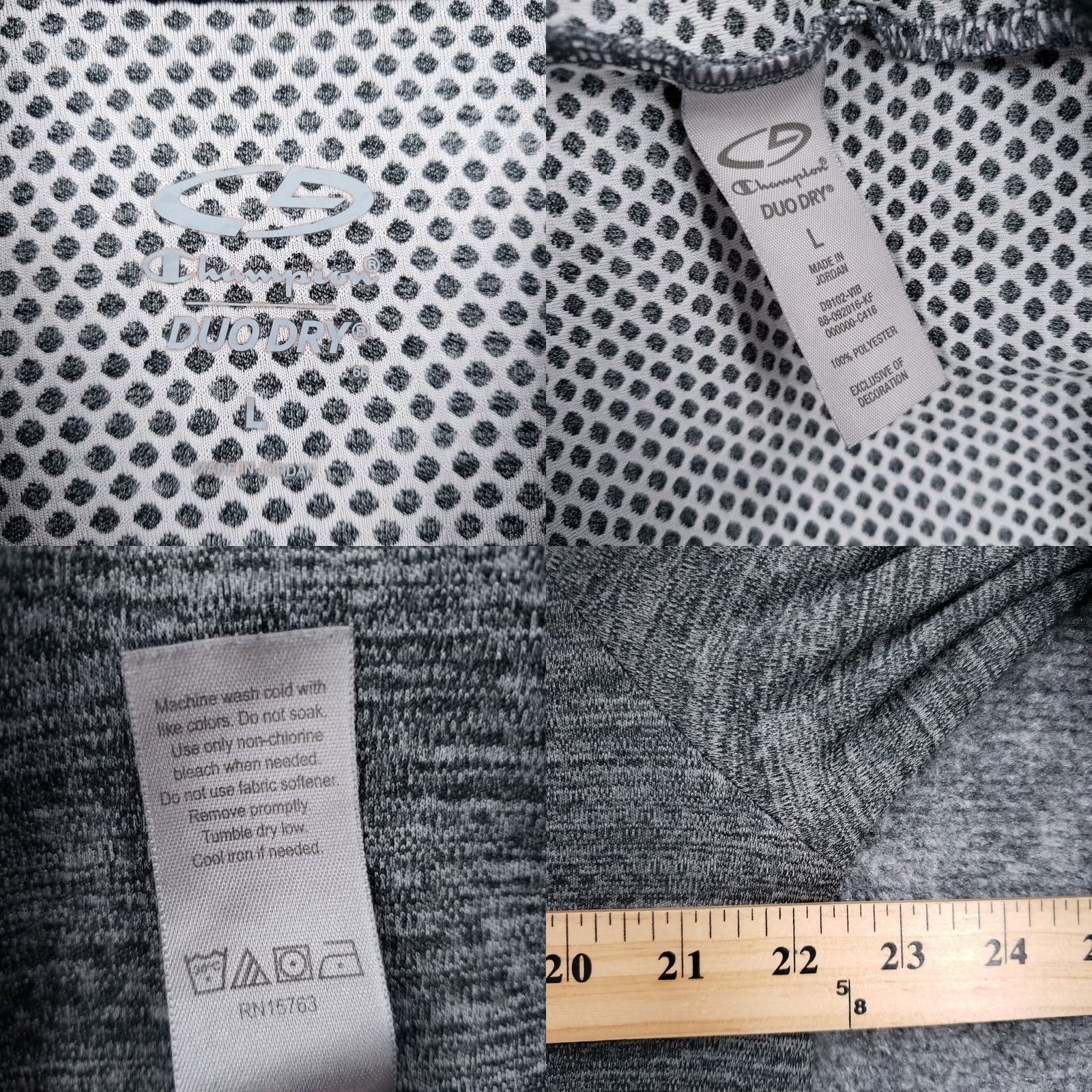 Champion Champion Jacket Men L Large Gray Heather Long Sleeve 1/4 Zip Activewear Duo Dry Size L / US 10 / IT 46 - 8 Thumbnail