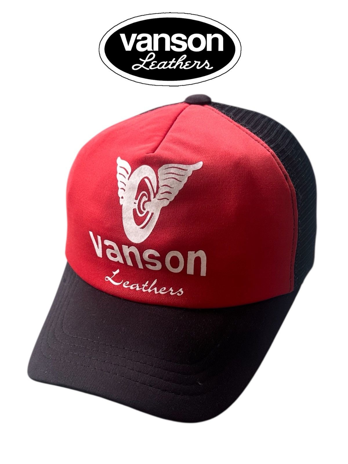 Vanson Leathers Vintage Vanson Leather ™️ OG Logo Mesh Trucker Hat Size ONE SIZE - 1 Thumbnail