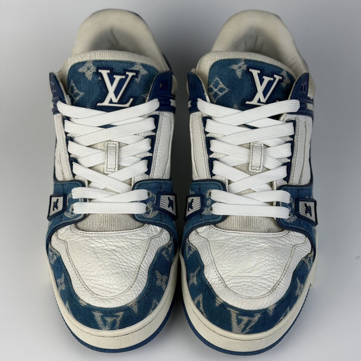 Louis Vuitton Louis Vuitton LV Trainer Blue Denim Monogram Size US 8.5 / EU 41-42 - 7 Thumbnail