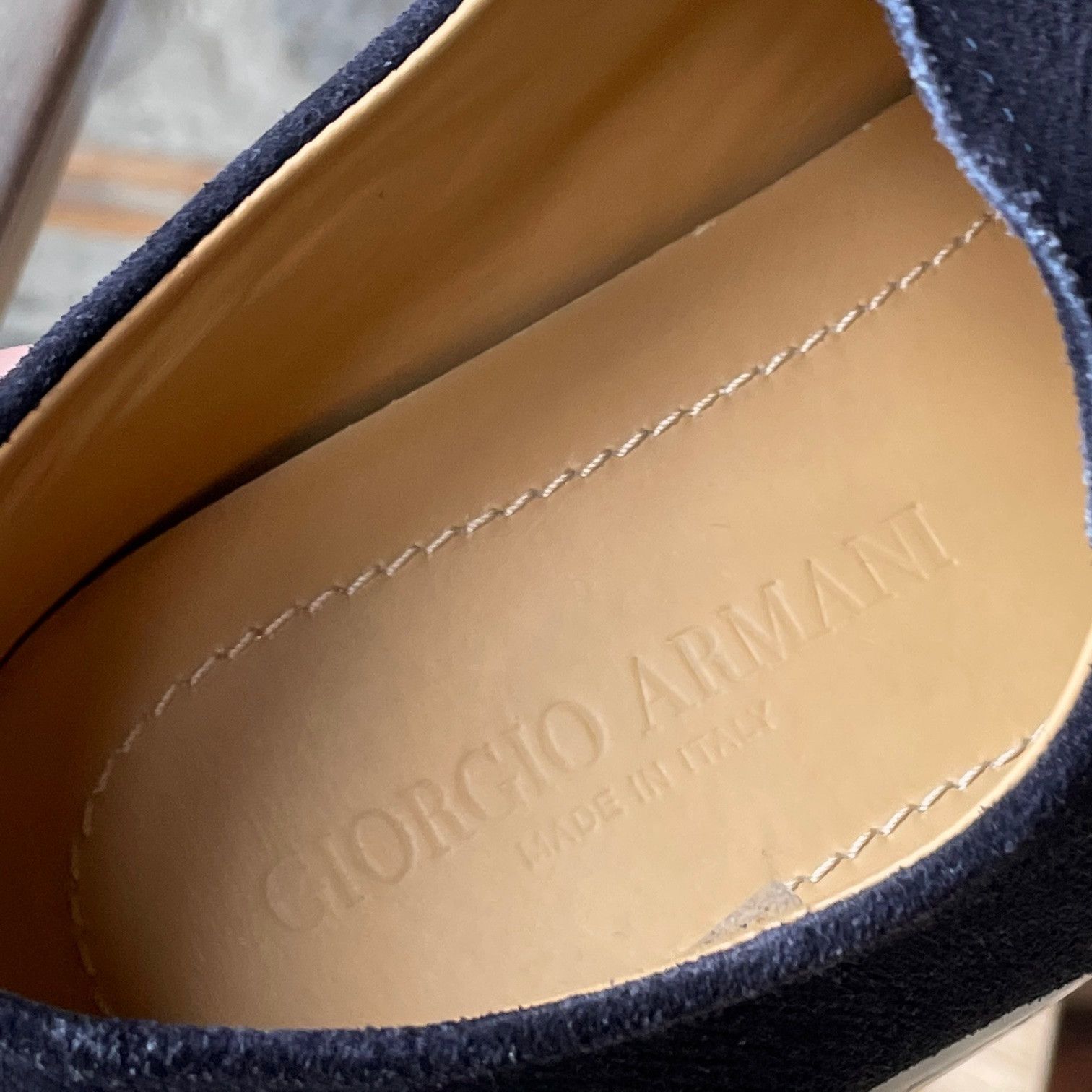 Giorgio Armani Giorgio Armani Navy Suede Sneakers Size US 7 / EU 40 - 8 Thumbnail