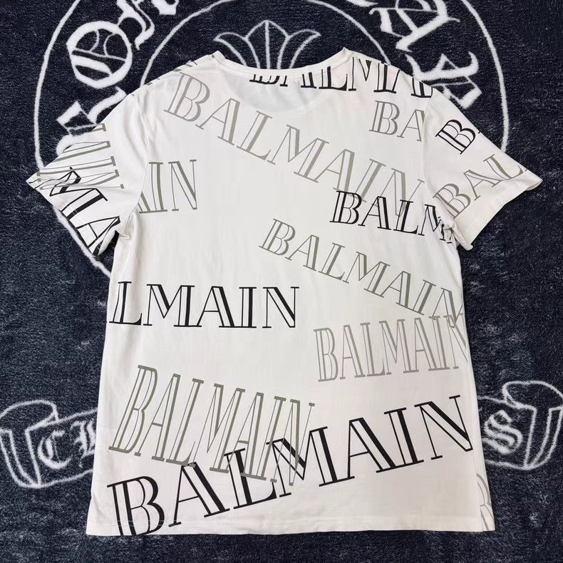 Balmain BALMAIN All-Over Print White Short Sleeve T-shirt Q10 Size US L / EU 52-54 / 3 - 4 Thumbnail