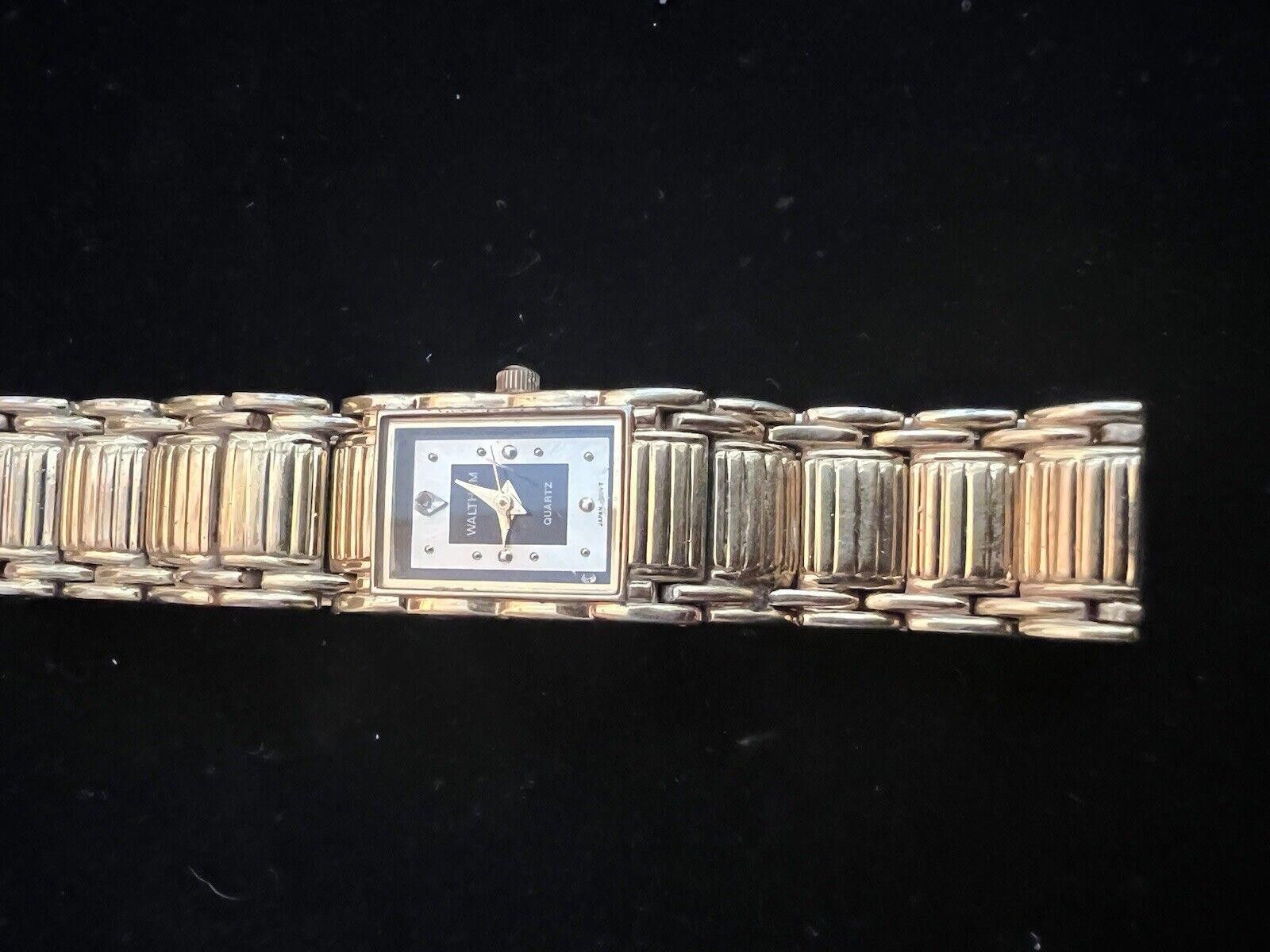 Designer Waltham Diamond Quartz Ladies Watch New Battery Size ONE SIZE - 2 Thumbnail