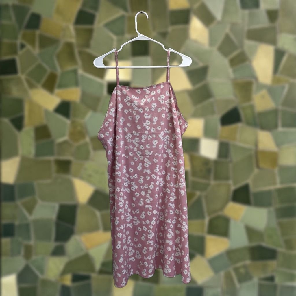 Shein SHEIN Curve Womens Dress 3XL Pink Daisy Floral Sleeveless V-Neck Knee Length Mini Dress Womens Size XXL / US 16-18 / IT 52-54 - 1 Thumbnail
