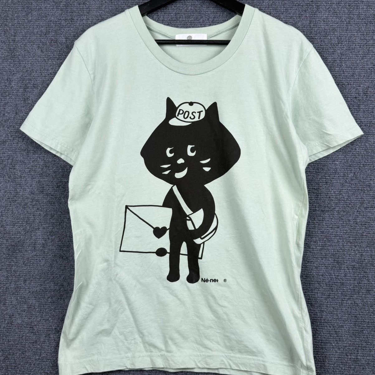 Ne-Net Vintage Né-net "Nya" Postman Cat Graphic Tee Size US M / EU 48-50 / 2 - 2 Thumbnail